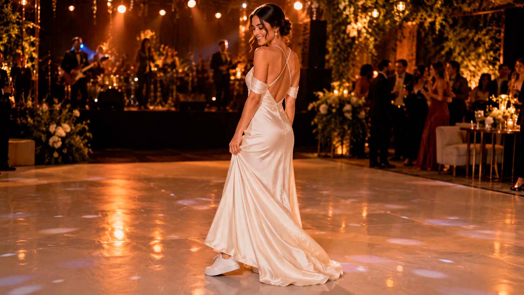 Hailey Bieber: conforto também faz parte do visual para noiva